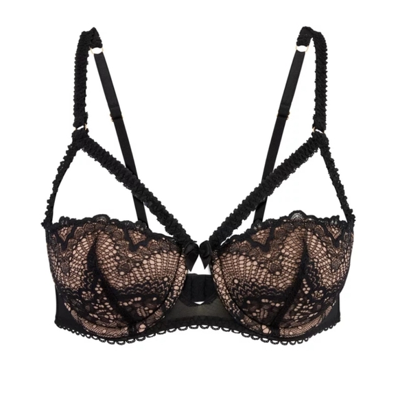 Adore Me Other - Lace Black and Tan Bra